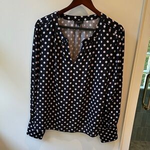 Elegant Polka Dot Blouse - Black and White
